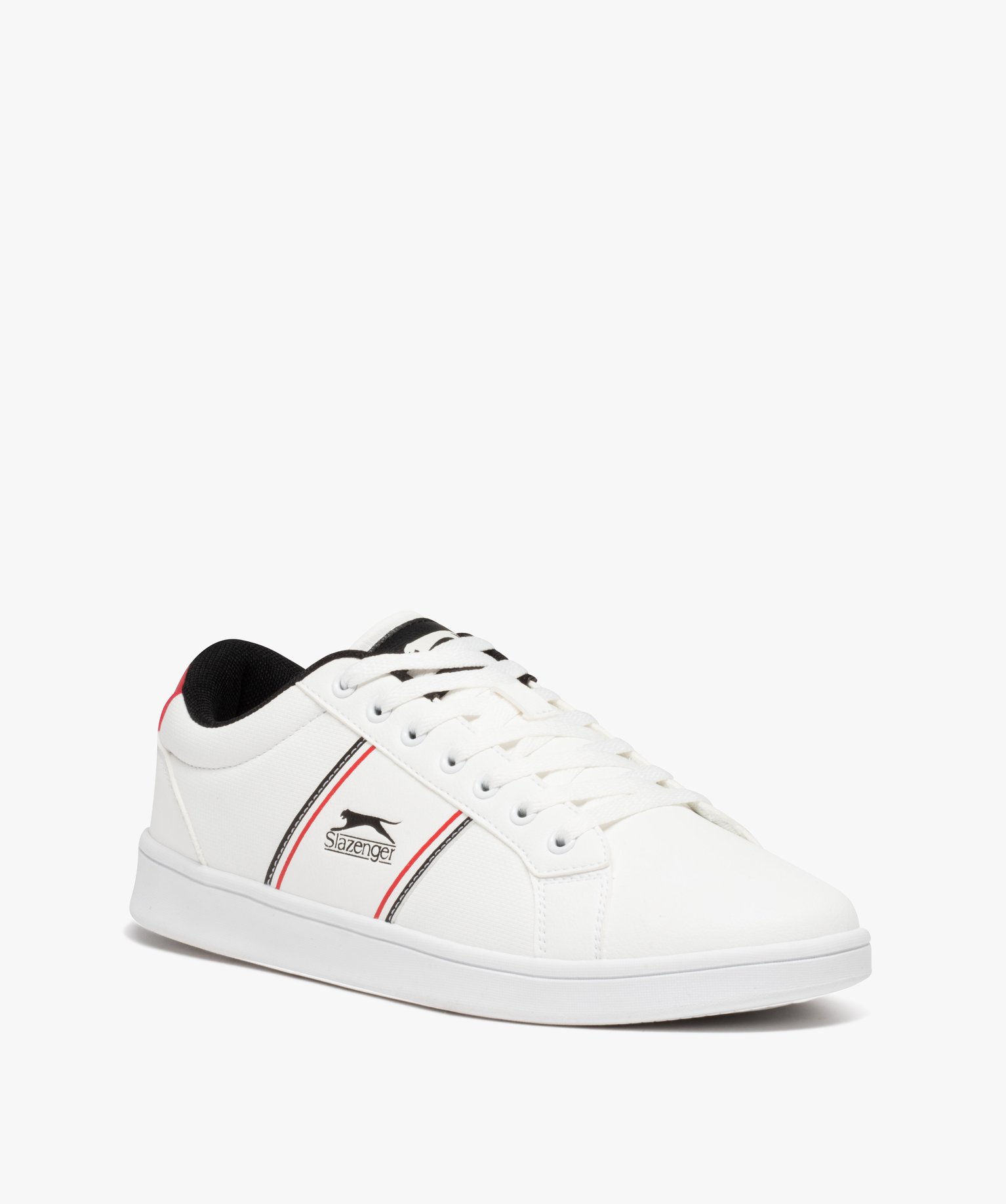 Baskets homme rétro à lacets et bandes colorées - Slazenger blanc | GEMO