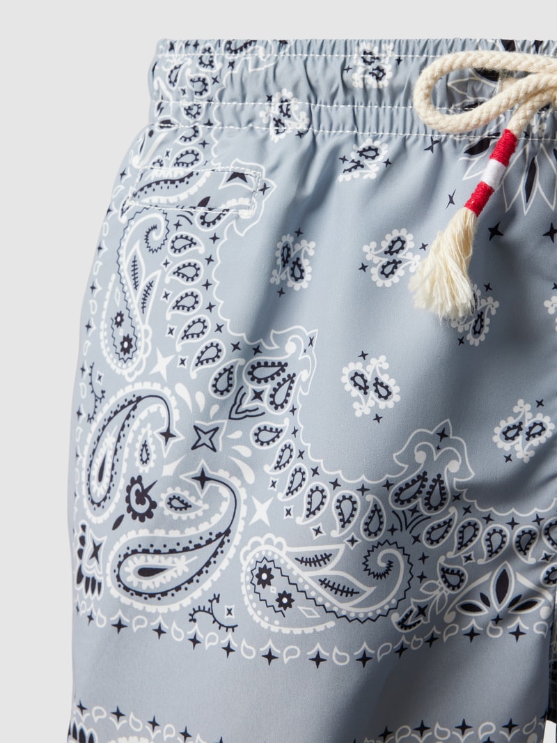 Badehose mit Allover-Print Modell 'CAPRESE' in hellgrau