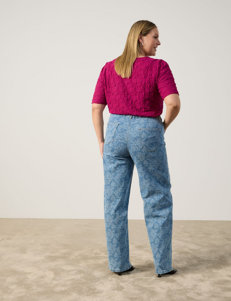 Weite Jeans mit Spitzen-Druck Carlotta
