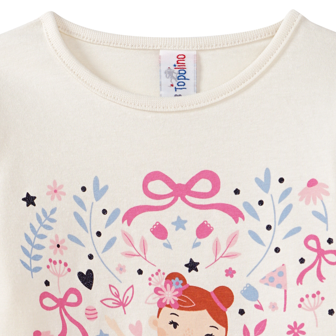 Mädchen Langarmshirt mit Tüll-Applikation