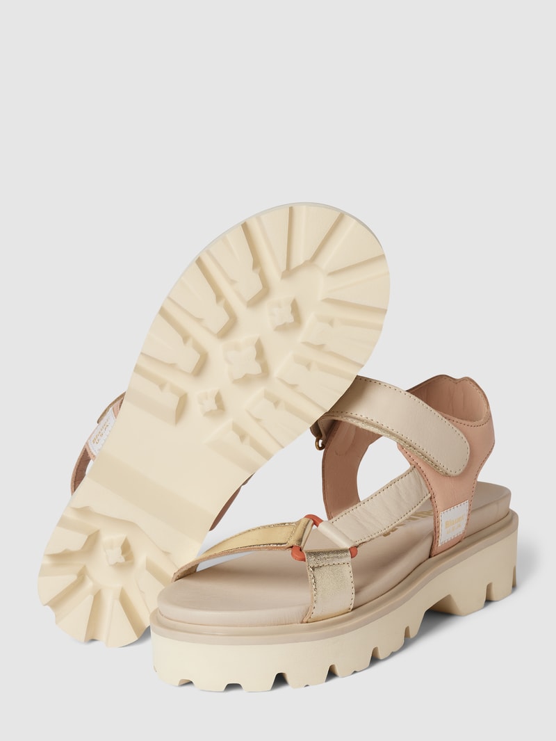 Sandalen aus Leder mit Label-Detail Modell 'ELSIE' in beige