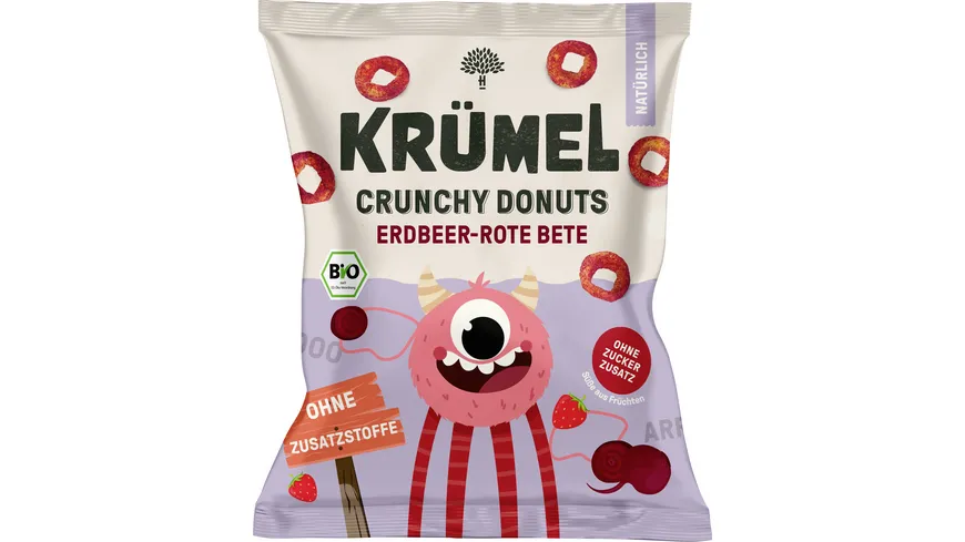 Krümel Bio Crunchy Donuts Erdbeer-Rote Beete 20 g