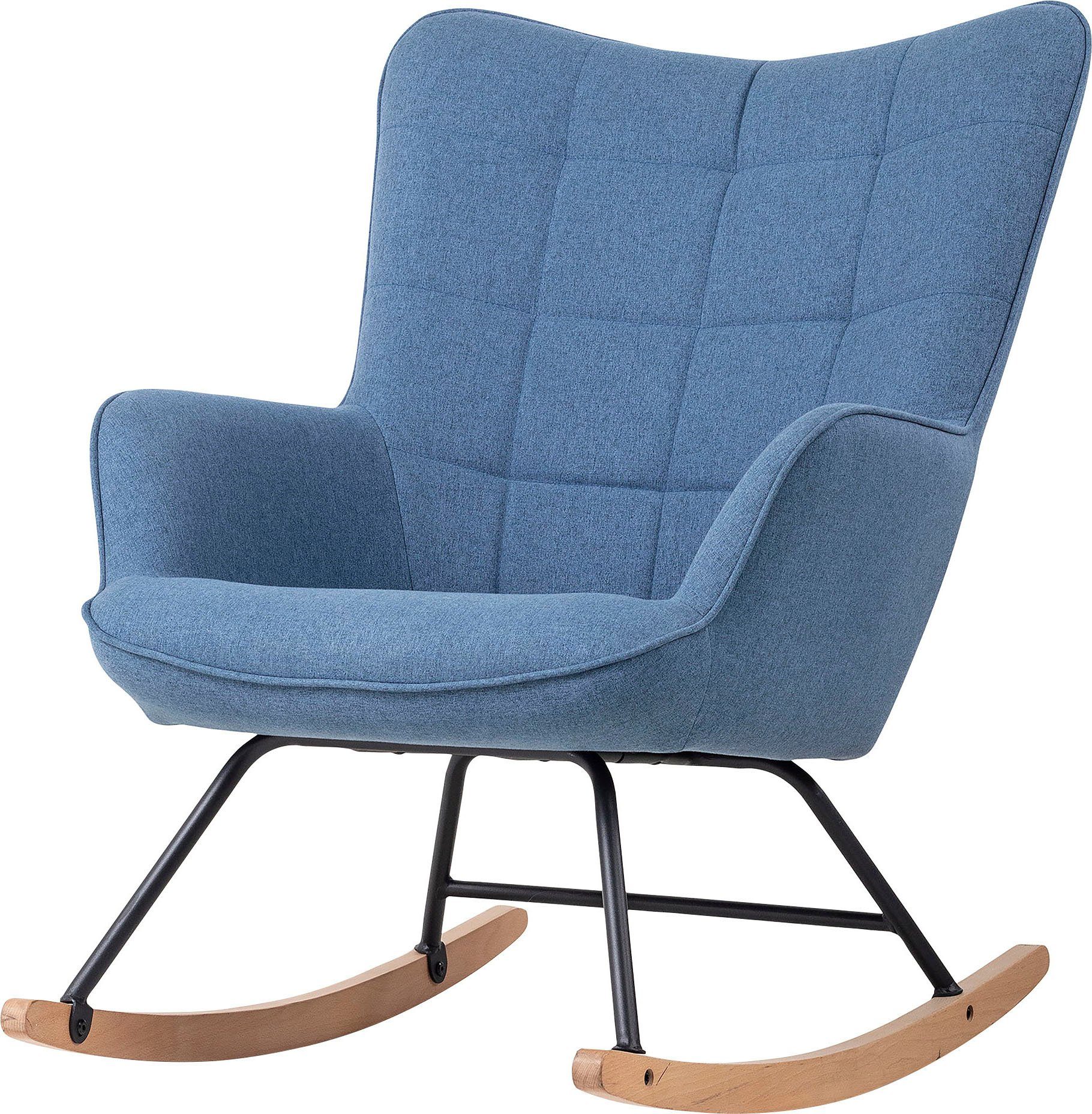 byLIVING Schaukelstuhl Richie (1 St), moderne Metallbeine mit Holzkufe, in Webstoff oder Cord erhältlich