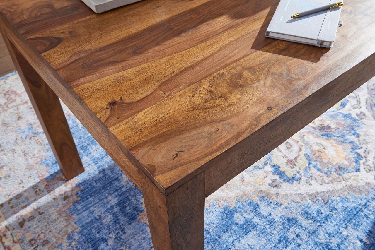 Wohnling WOHNLING Design Esstisch Massiv 200 x 100 x 76 cm Sheesham Massivholz