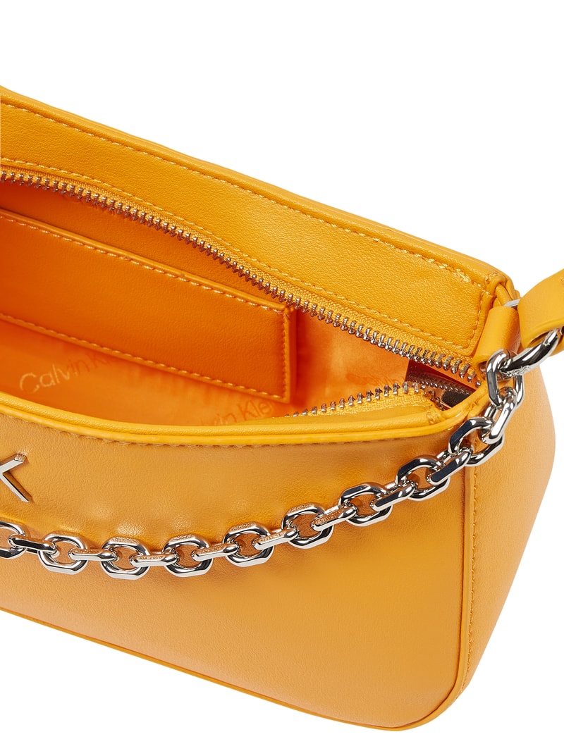 Pochette in Leder-Optik in orange