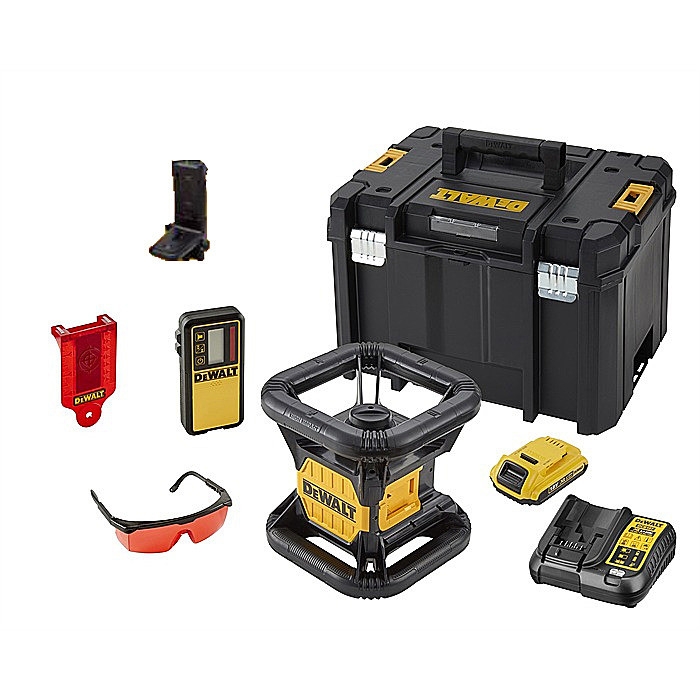 DeWalt DCE074D1R-QW 18 V 2,0 Ah Li-ion akkumulátoros, teljesen automatikus, forgó, piros lézer (beltéri)