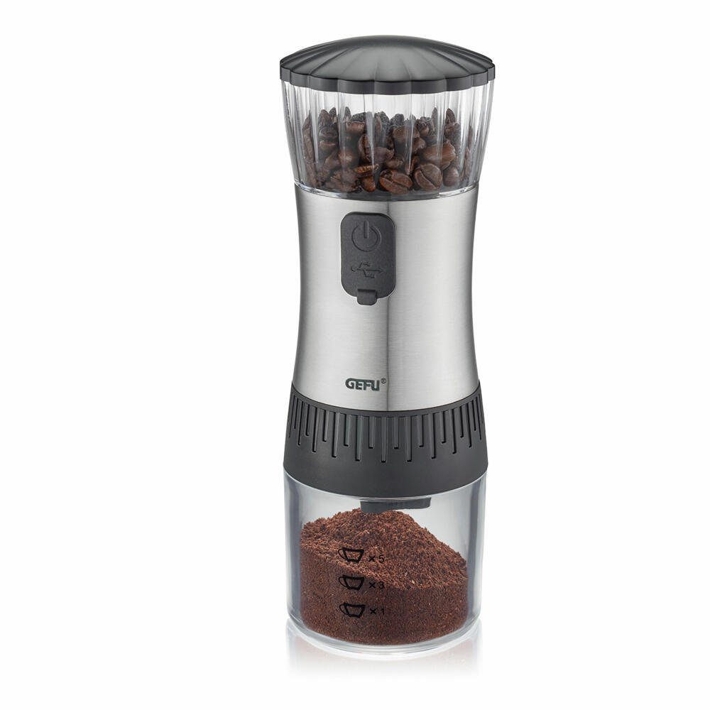 GEFU Kaffeemühle Polve USB, Keramikmahlwerk, mit USB-Ladekabel