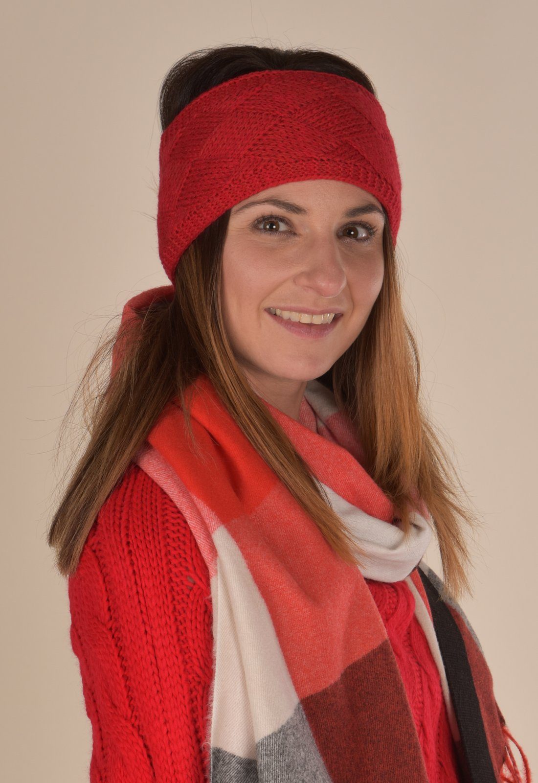 styleBREAKER Stirnband (1-St) Strick Stirnband mit Rauten Muster