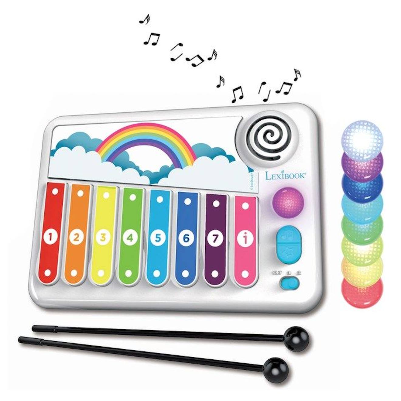 XYLO-FUN Xylophone avec Apprentissage Lumineux de la Musique blanc