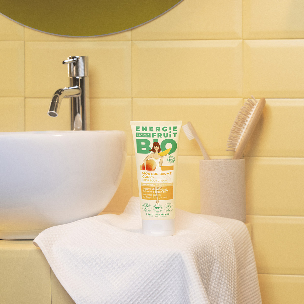 energie fruit MON BON BAUME BIO NOURISSANT | BEURRE DE MANGUE & HUILE D'ARGAN BIO 99% Baume corps certifié BIO