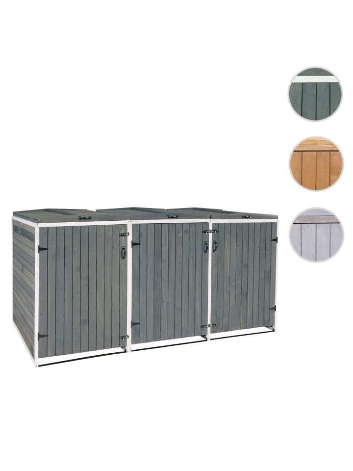 MCW 3er-/6er-Mülltonnenverkleidung H74, Grau-weiß günstig kaufen onesize