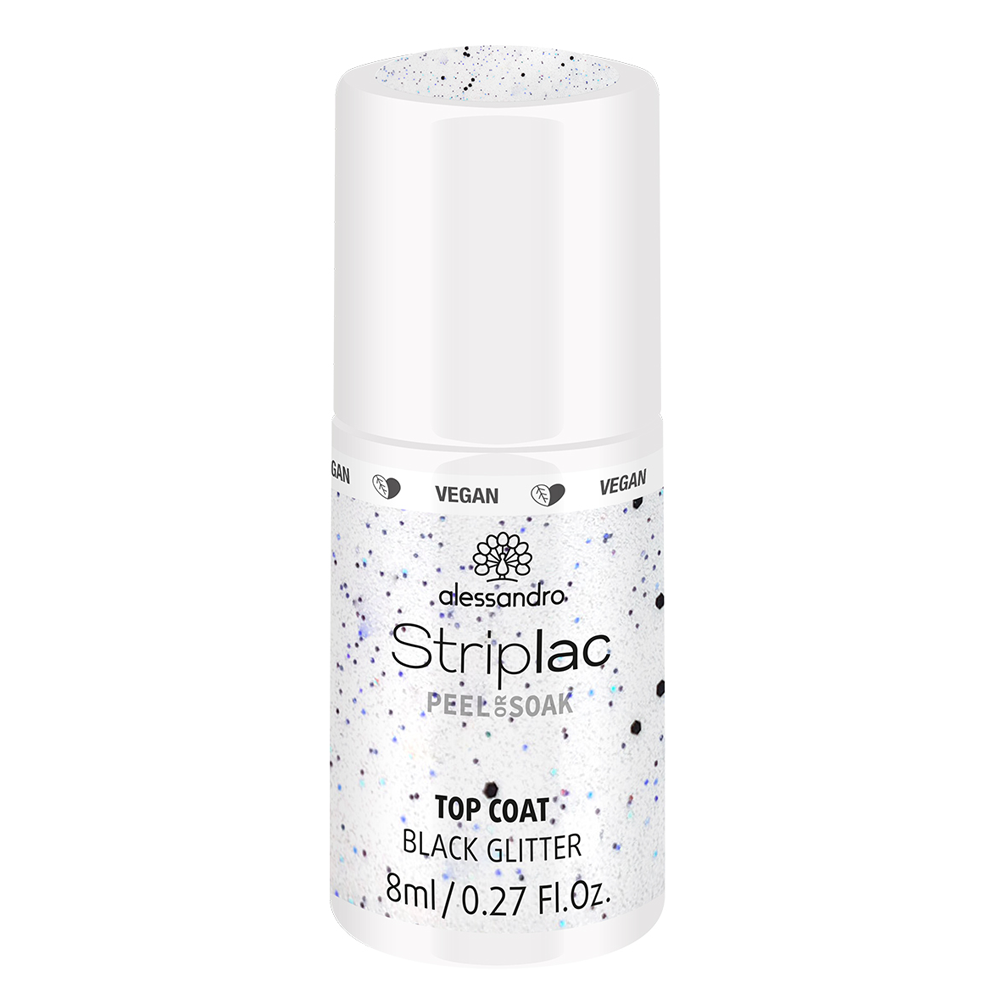 alessandro International Nagellack Top Coat Black Glitter 8 ml
