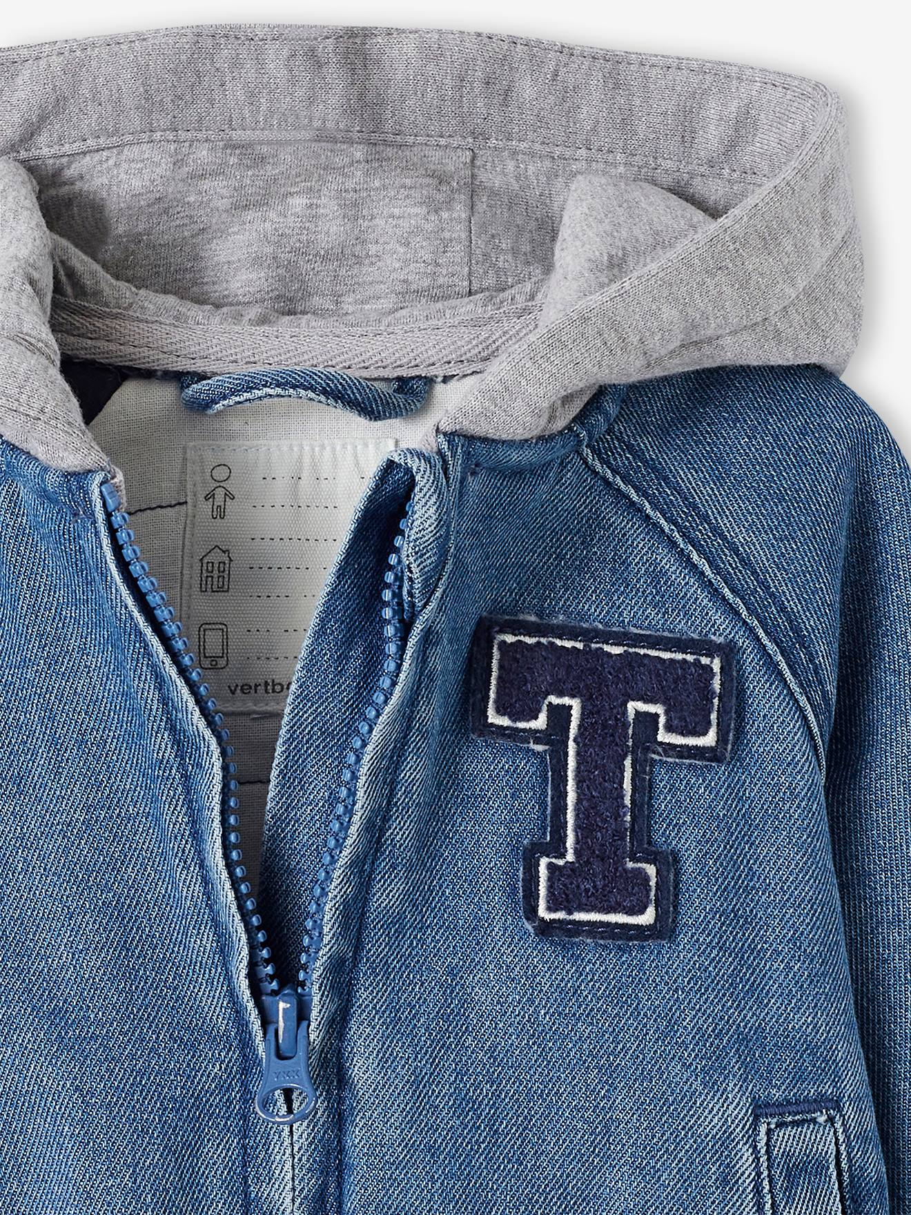 Vertbaudet Warme Baby Jeansjacke mit Recycling-Polyester - blue stone