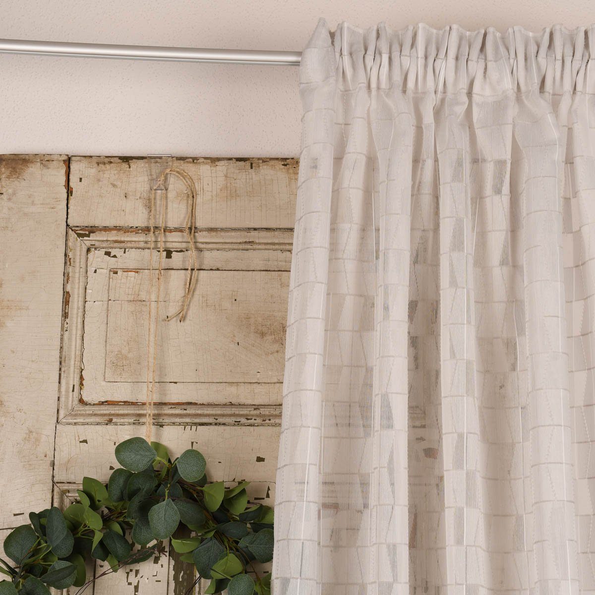 Meterware Rasch Textil Gardinenstoff Stores Scherli Rechtecke abstrakt ste300cm, stark perforiert, Kunstfaser, überbreit