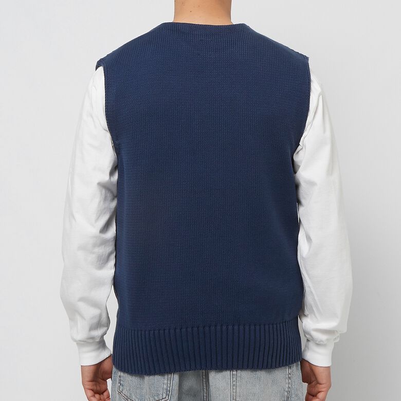 GR10K Cotton Knit Vest navy