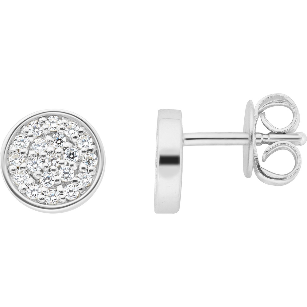 Jette Boucles d'oreilles à fermoir à poussette 925 Argent rhodié Boucles d'oreilles