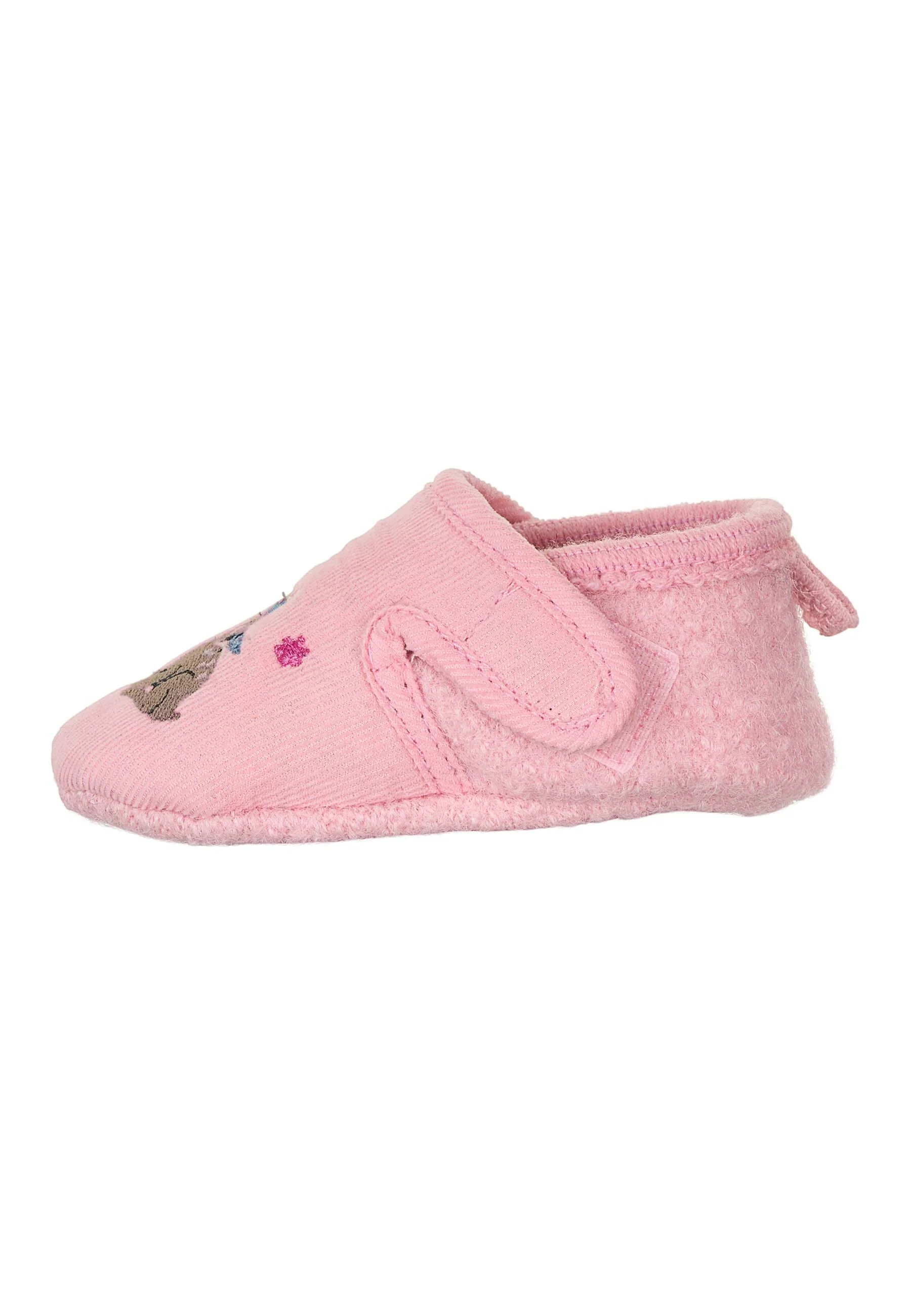 Baby-Krabbelschuhe Reh aus Filz und Cord, Flieder