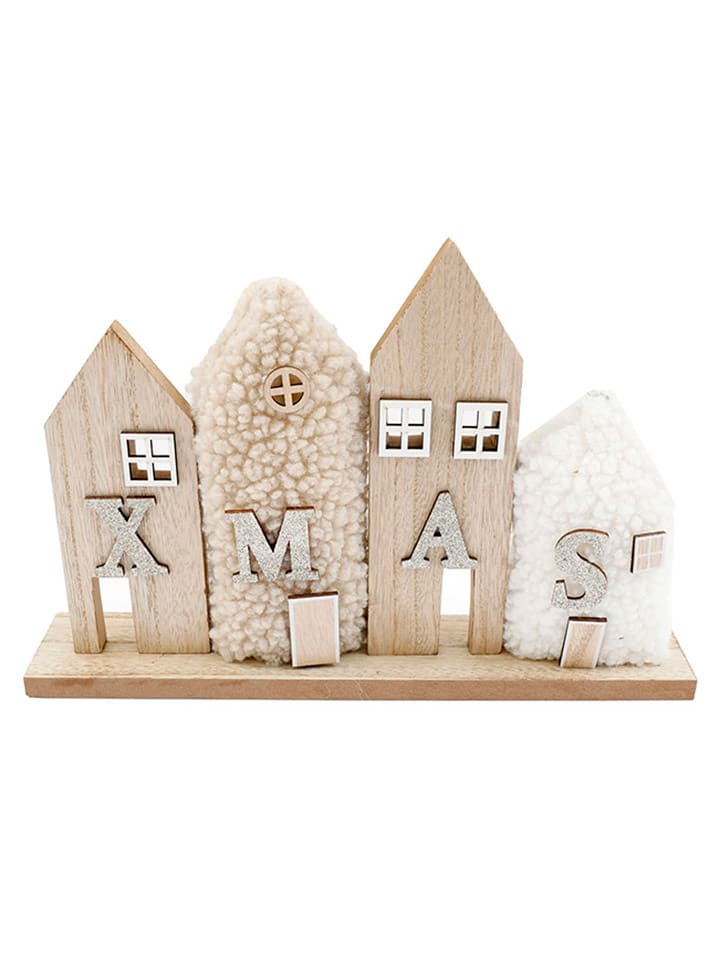 SiL Interiors Dekoobjekt ''Xmas'' in Hellbraun/ Beige/ Weiß - (B)33 x (H)22 x (T)6 cm günstig kaufen onesize