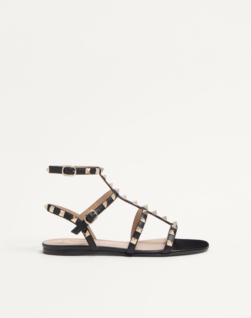 Rockstud lav sandal i kalveskind med stropper