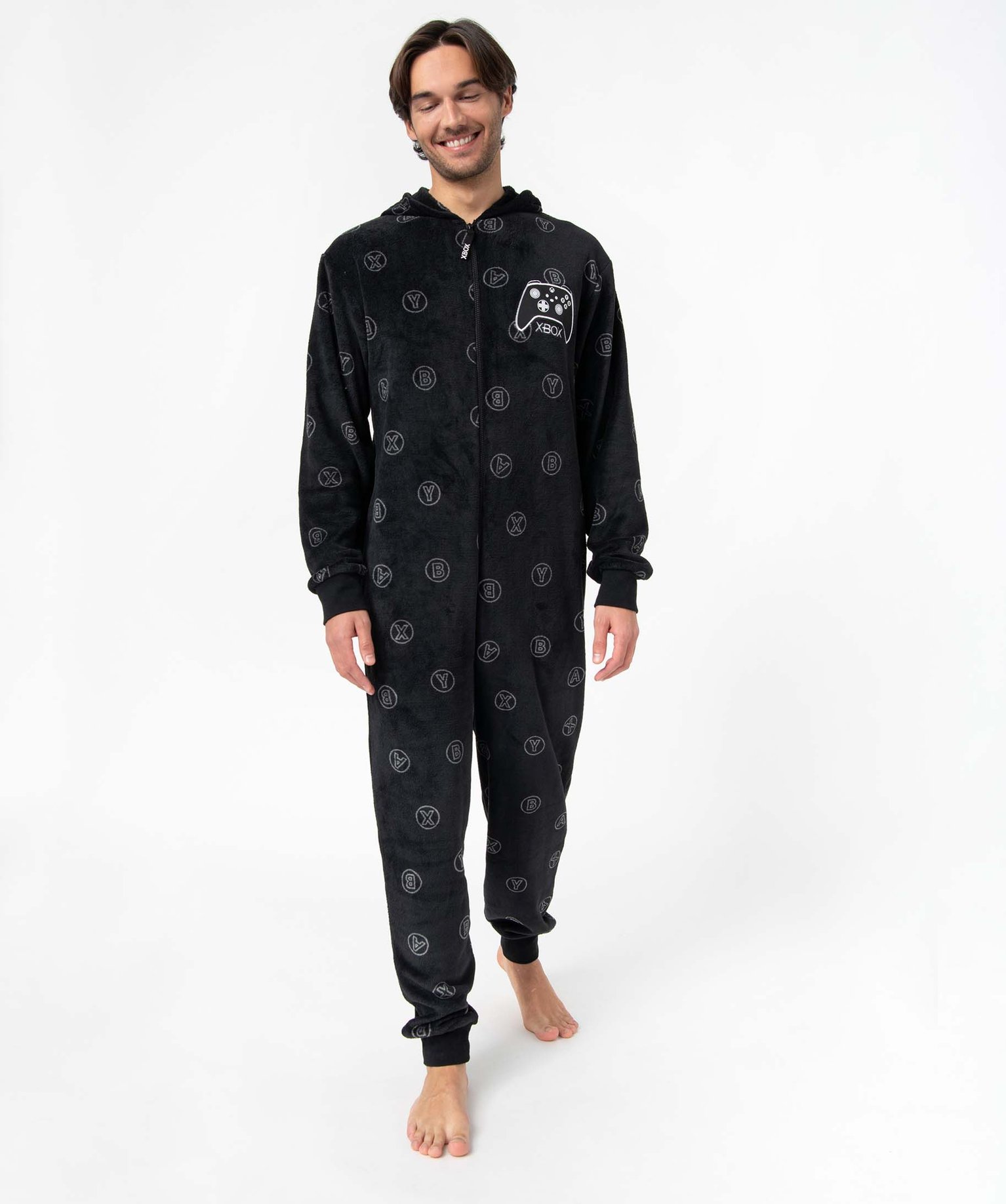 Combinaison pyjama homme en velours imprimé – X-Box noir | GEMO