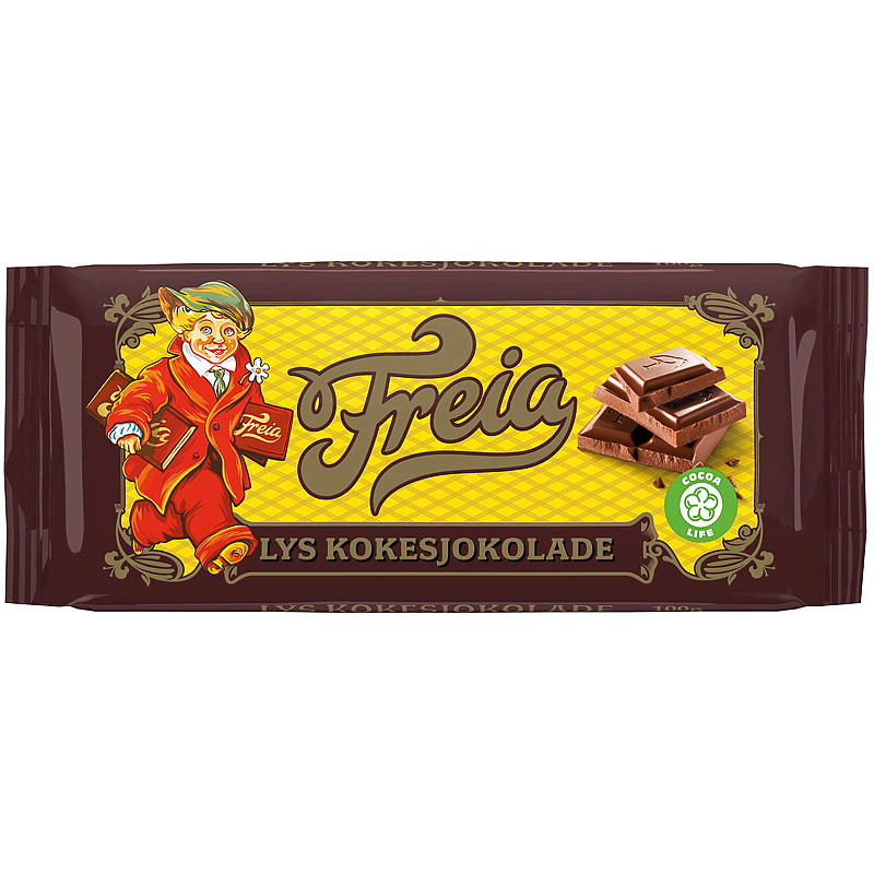 Freia Lys kokesjokolade 100 g, Freia