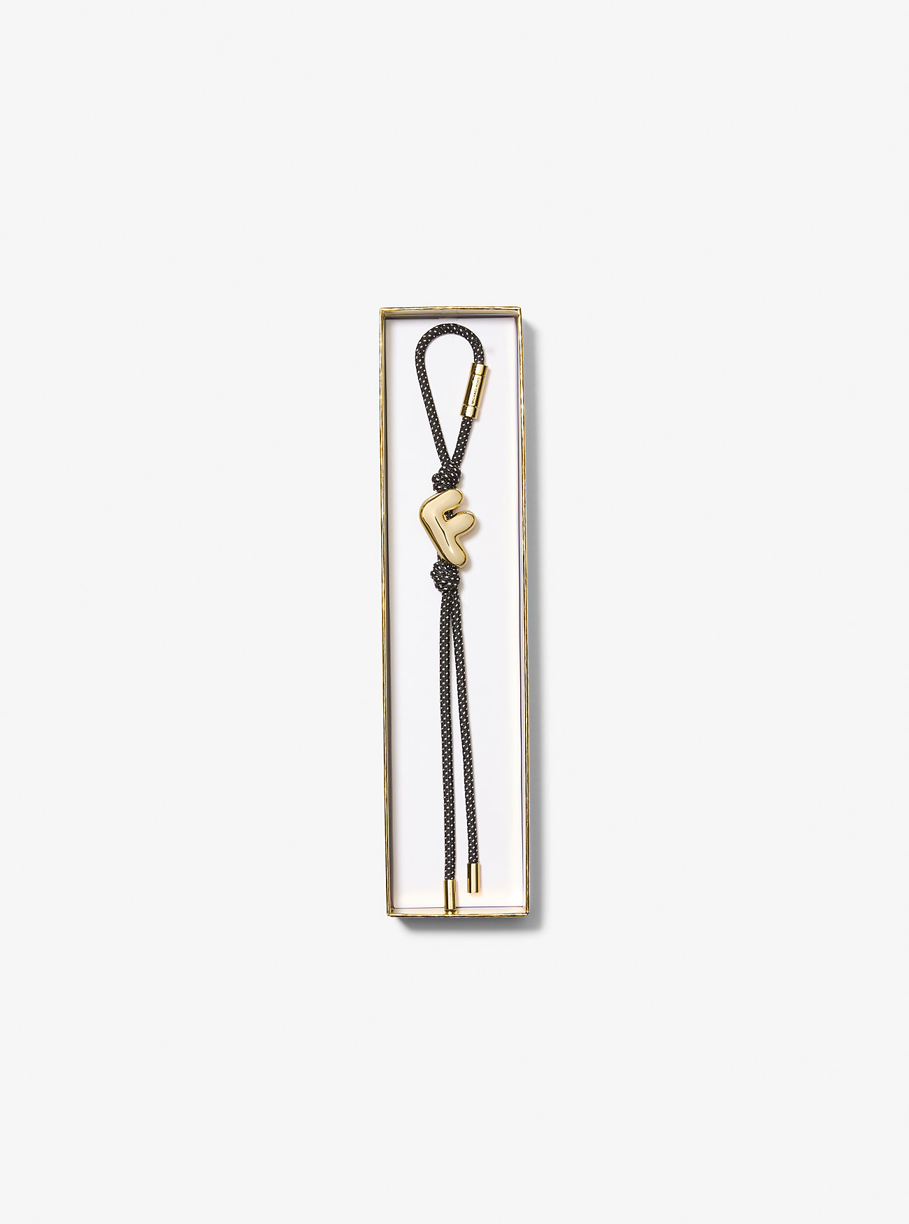 Initial Gold-Tone and Speckled Cord Bag Charm - 18K GOLD
