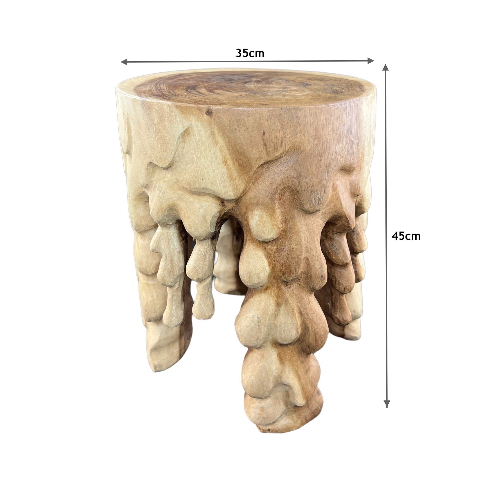 FaHome Beistelltisch Holzhocker Rund - Beistelltisch Holz Hocker - vielseitiger Couchtisch