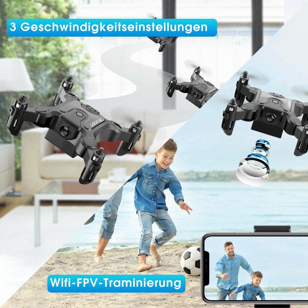 4DRC mit wifi Kamera für Kinder & Anfänger, mini, klappbar Spielzeug-Drohne (720P HD, Flugbahn Flug, Kopfloser Modus, Halten der Flughöhe, 3D-Flips)