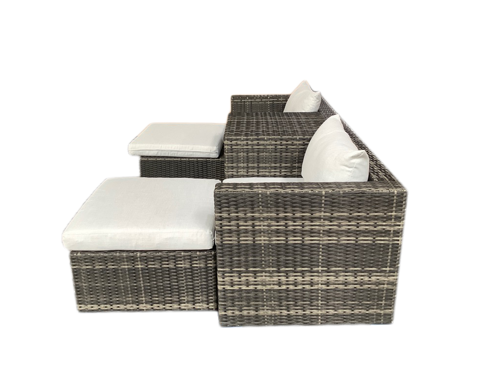 schütte Home & Living Rattan Multifunktionslounge 13-tlg. mit Auflagen hellgrau K/D
