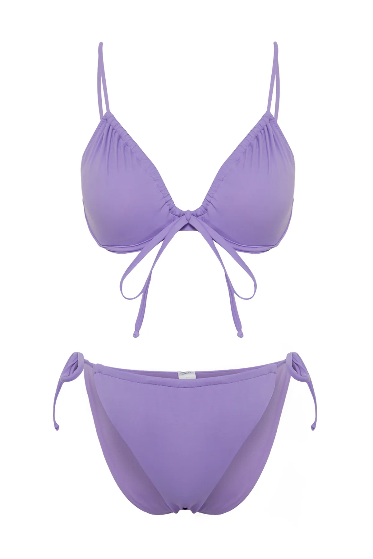 Trendyol Collection  Lilafarbenes brasilianisches Balconette-Bikini-Set mit Tunnel TBESS22BT0021