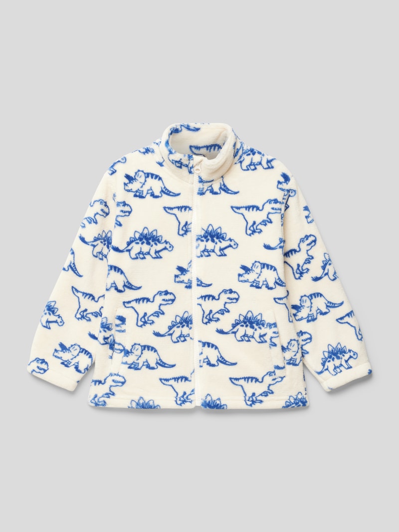 Fleecejacke mit seitlichen Eingrifftaschen in offwhite