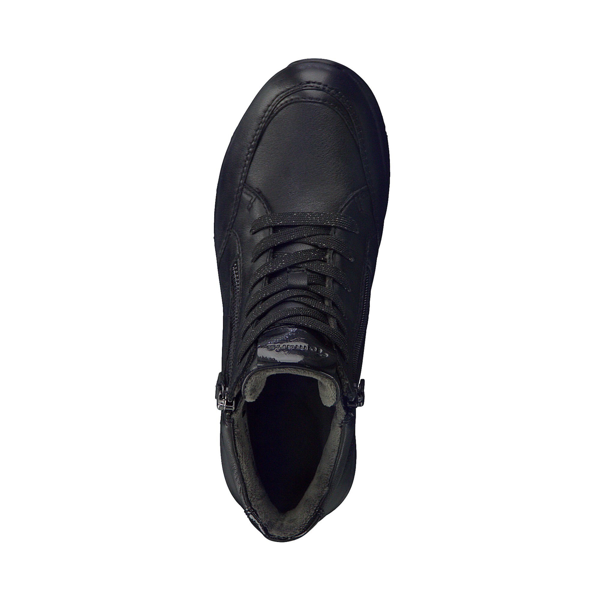 Baskets montantes zippées dessus cuir
