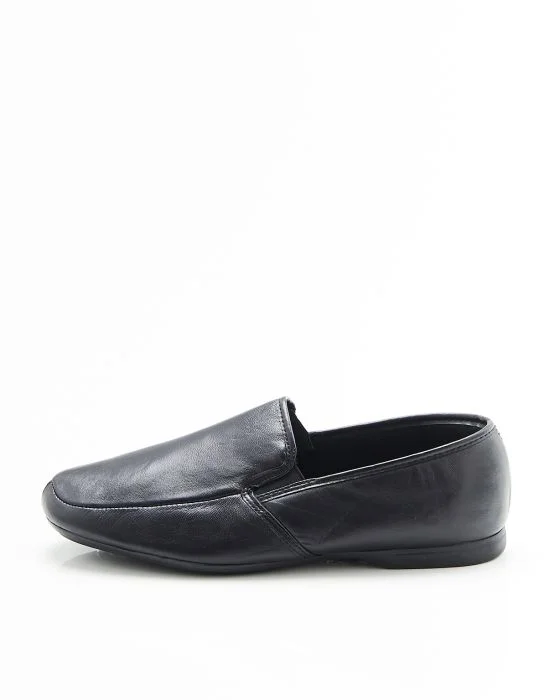 Pantoufles dessus cuir