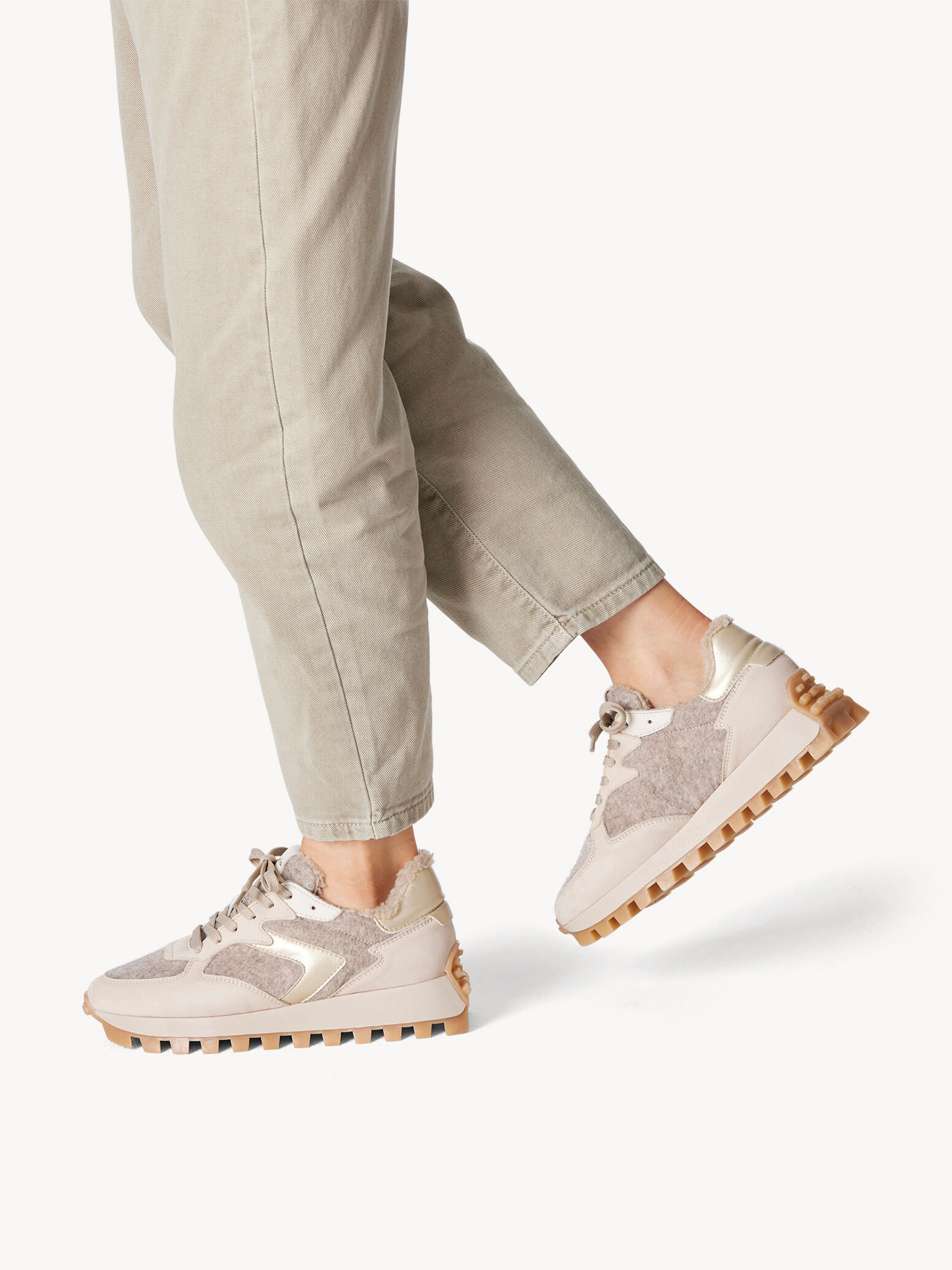 Basket en cuir - beige