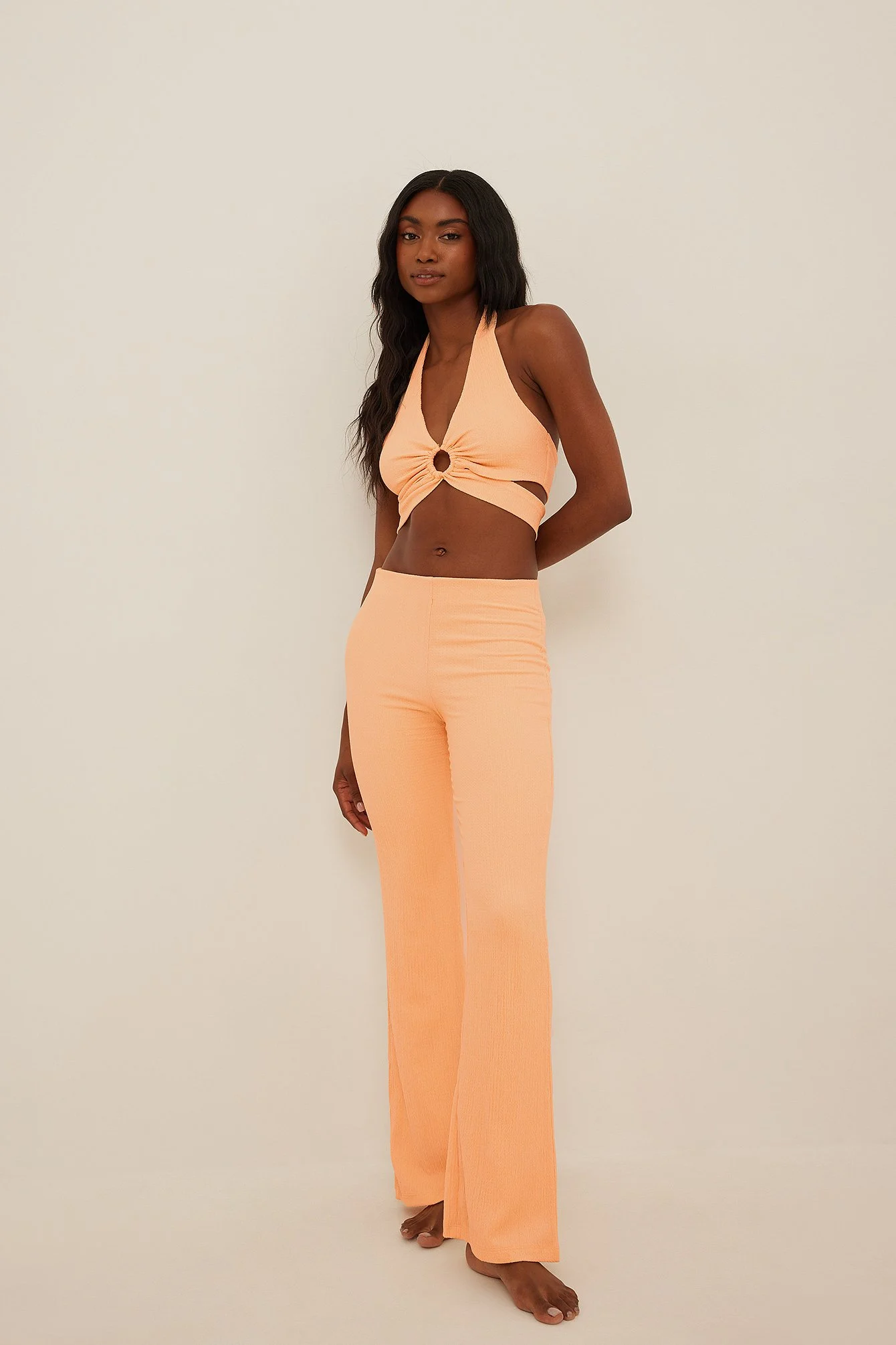 Tie Detail Structured Halterneck Singlet