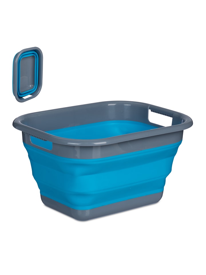 relaxdays Wäschekorb in Blau/ Grau - 15 l günstig kaufen onesize