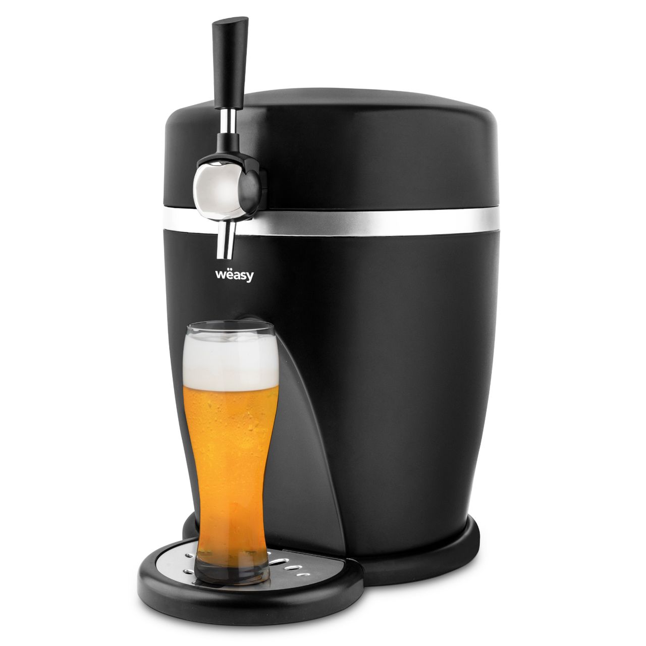 Weasy Wëasy Bierzapfanlage PINT568, Kompatibel mit 5L Fässern, 60W, 3°C bis 6°C, Integriertes Kühlsystem, Haltbarkeit bis zu 30 Tagen