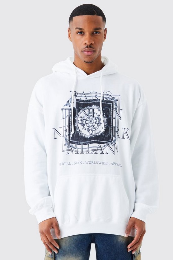 Oversize Batik Hoodie mit Print