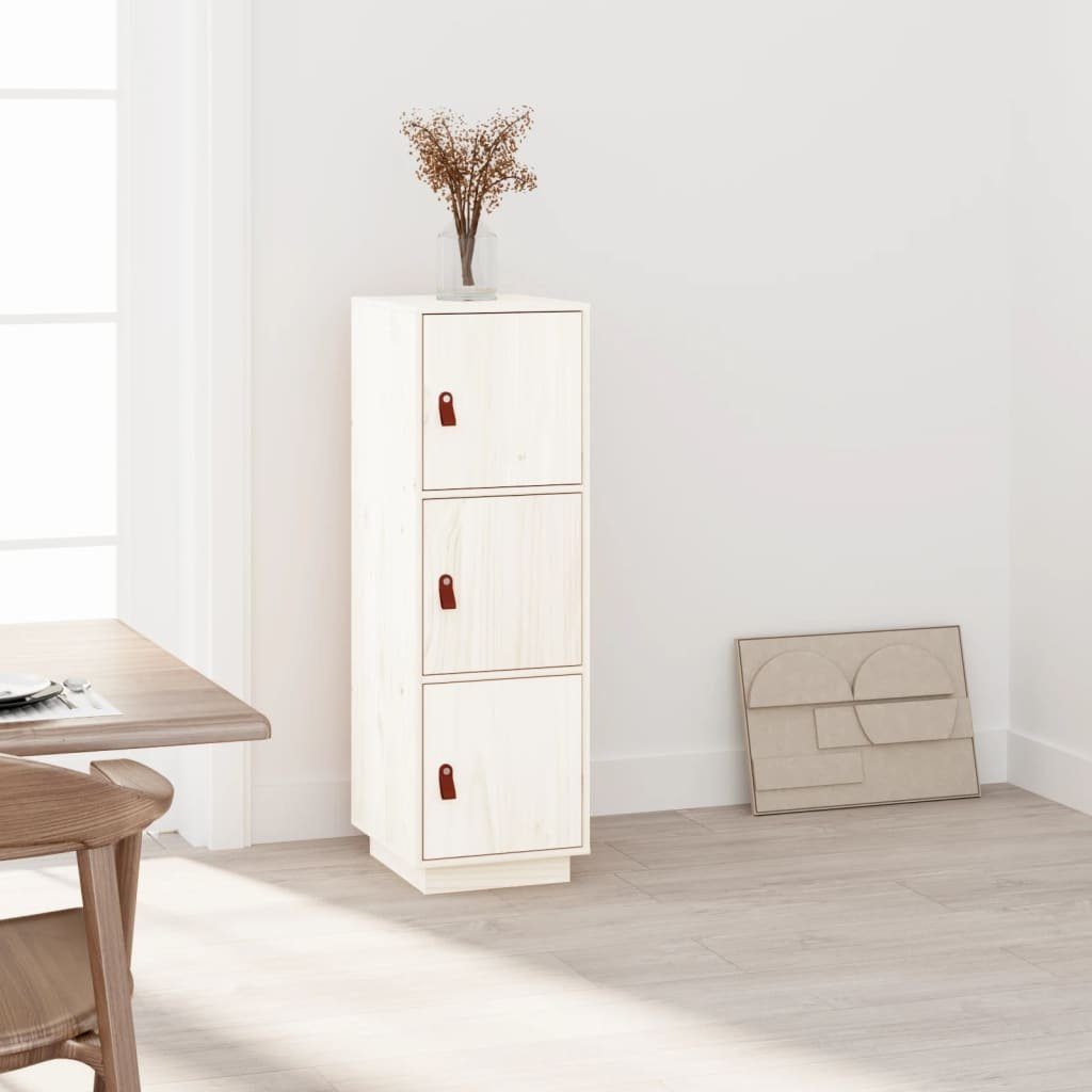 vidaXL Sideboard Highboard Weiß 34x40x108,5 cm Massivholz Kiefer (1 St)