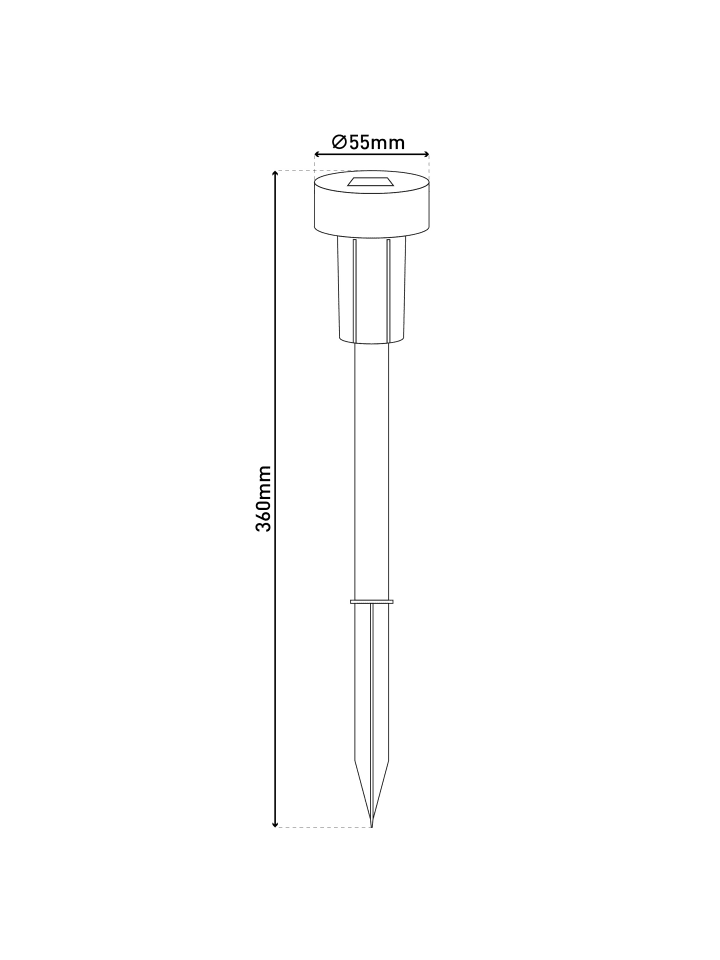 näve LED Solarleuchte in stahl-blank - (L)5.5 cm x (B)5.5 cm x (H)36 cm günstig kaufen onesize