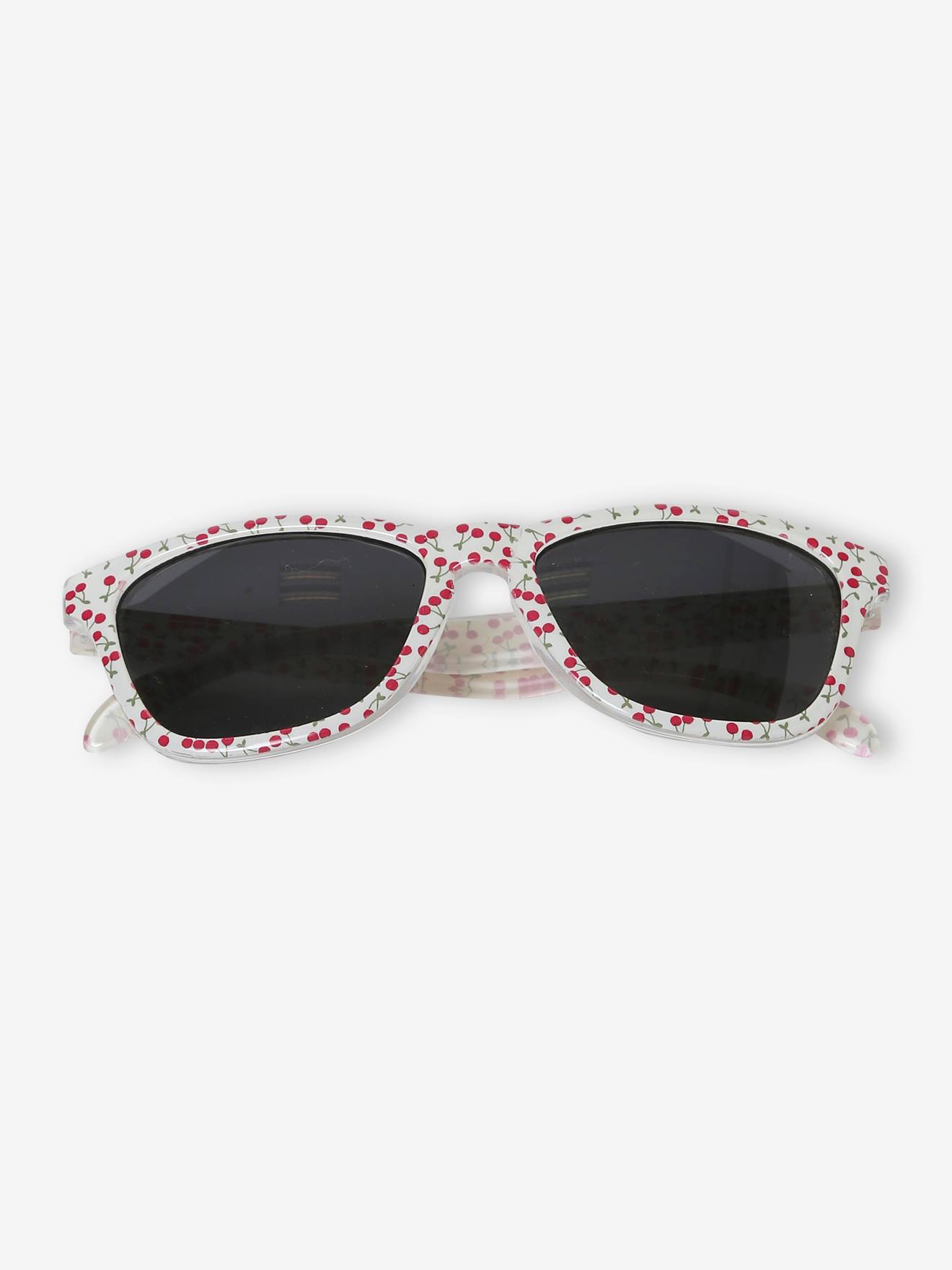 Lunettes de soleil imprimées cerises fille écru