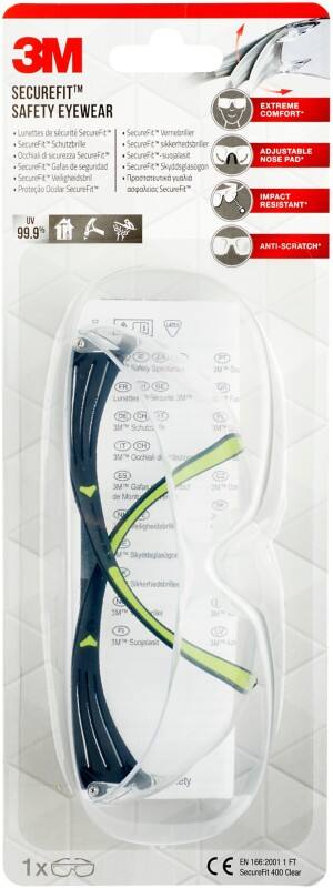 3M SecureFit Schutzbrille SF400CC1 Transparent