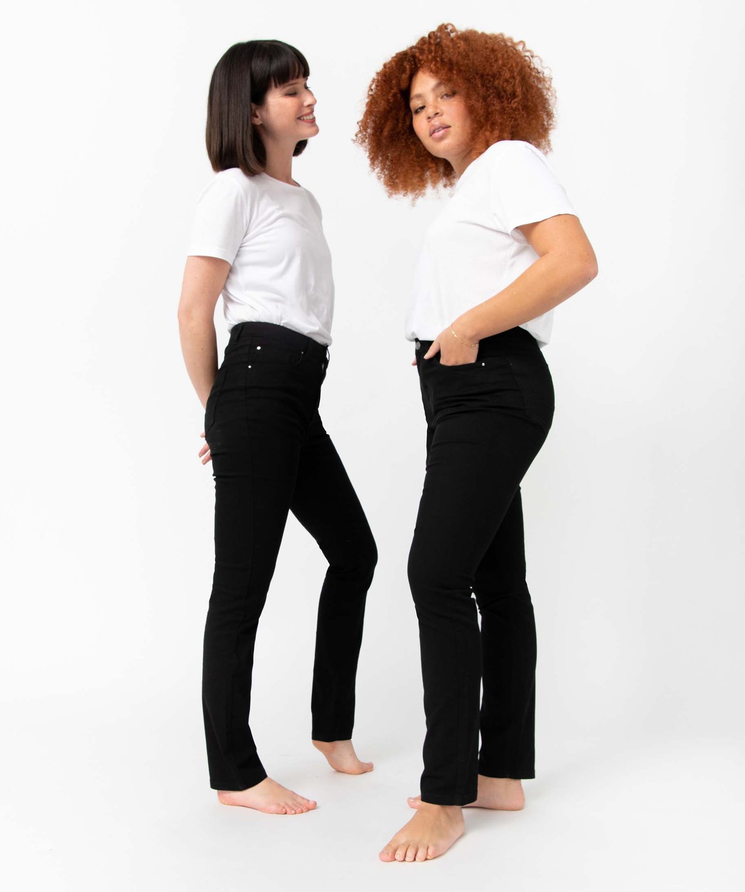 Pantalon femme coupe Regular taille normale noir | GEMO