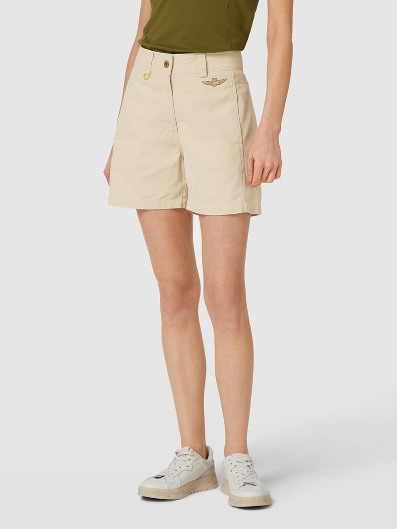 Bermuda mit Label-Details in beige