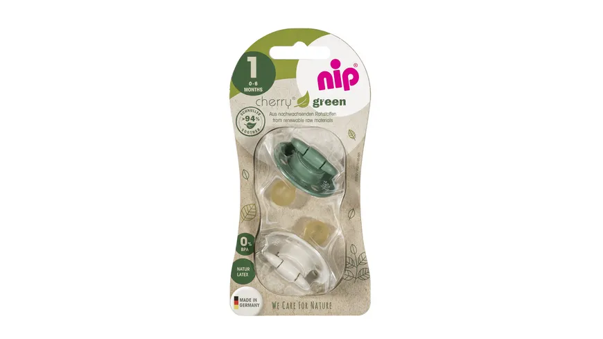 nip® Schnuller Cherry Green Latex Größe 1 (0-6 Monate)