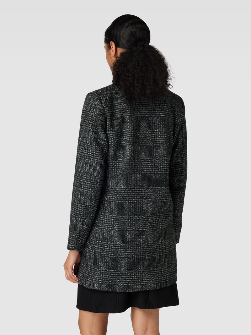 Kurzmantel mit Reverskragen und Pattentaschen in schwarz