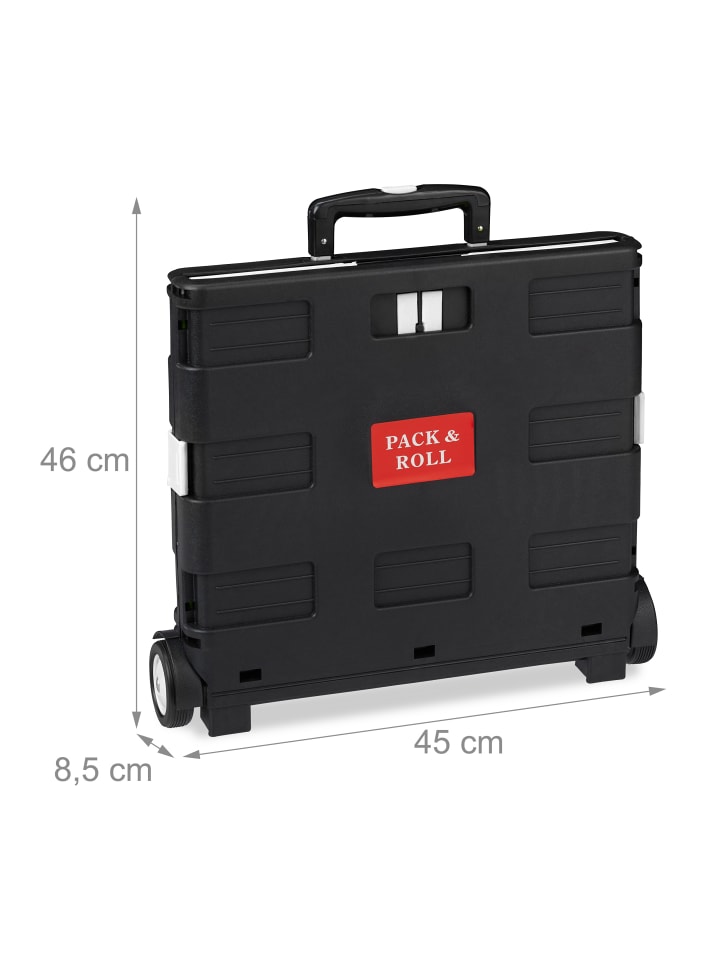 relaxdays Einkaufstrolley in Schwarz/ Grau günstig kaufen onesize