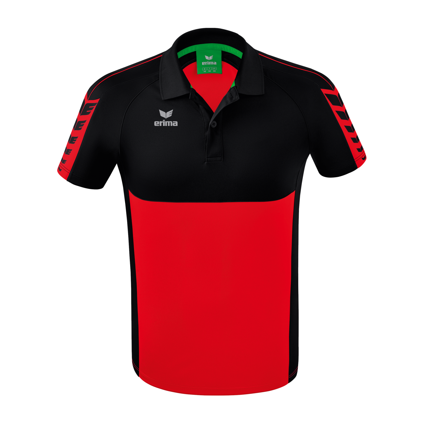 Erima Six Wings Poloshirt Rot Schwarz