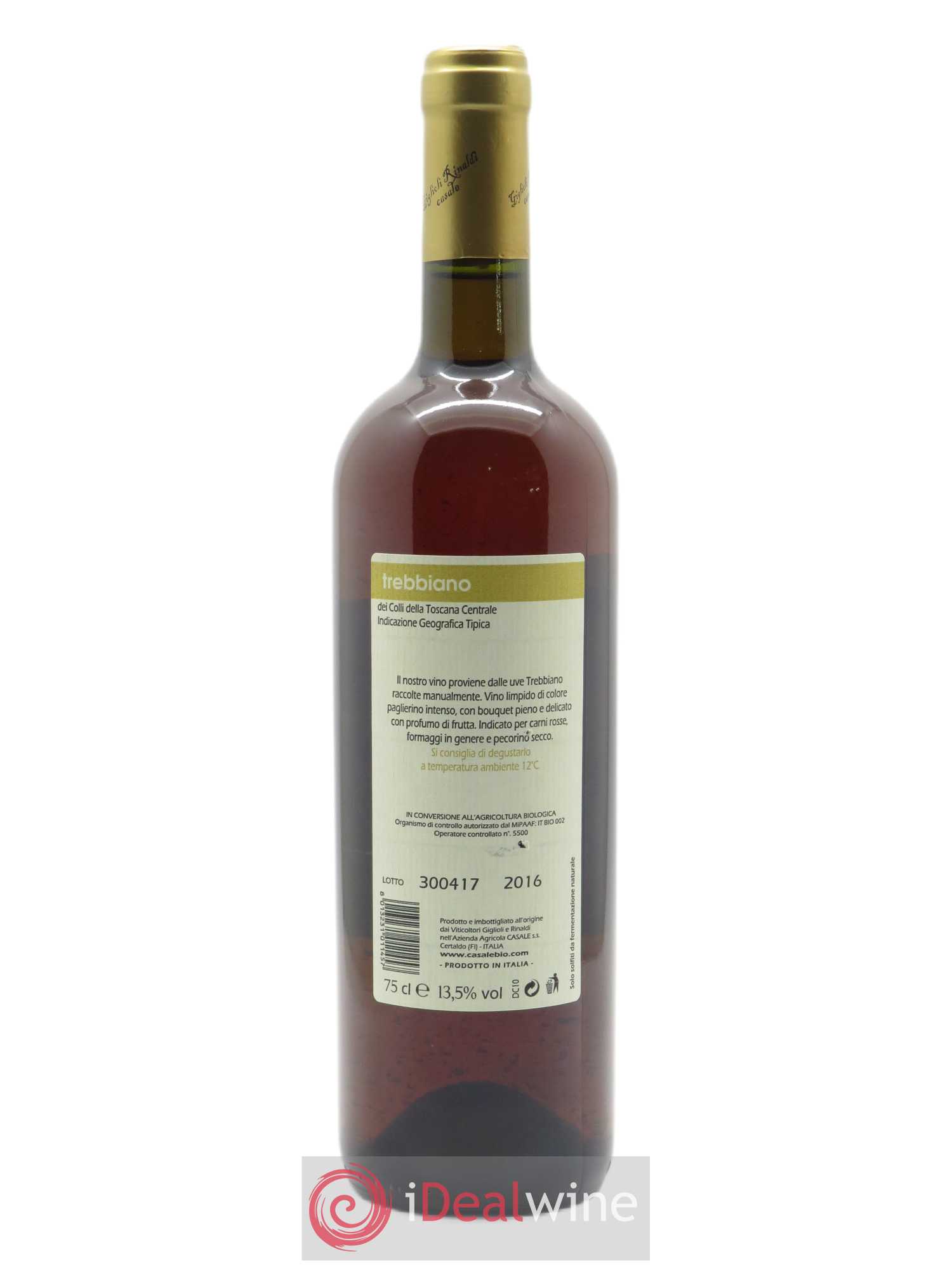 Trebbiano dei Colli della Toscana Centrale IGT Trebbiano Azienda Agricola Casale  2016 - Lot de 1 Bouteille