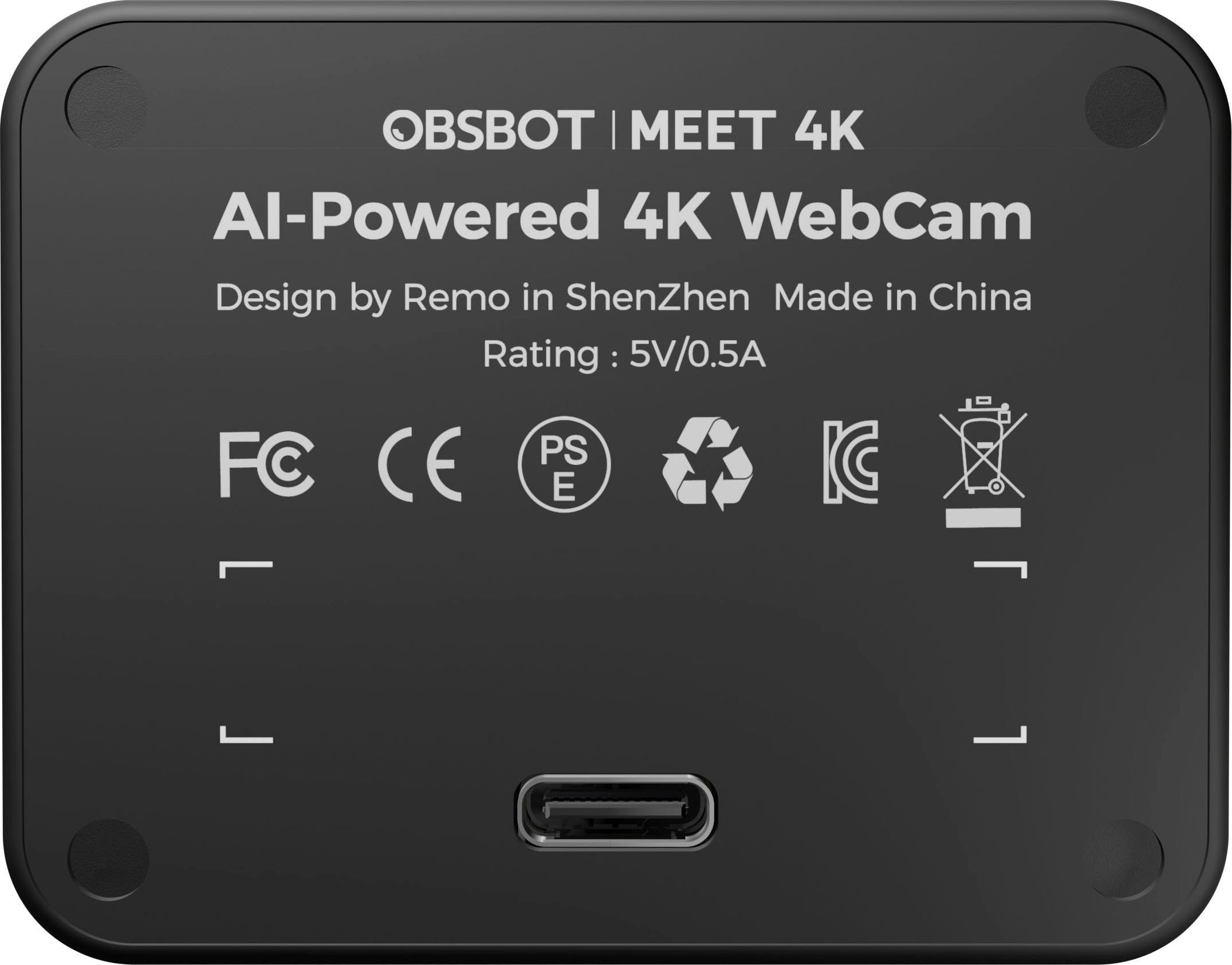 OBSBOT Meet 4K Webcam (4K Ultra HD, professionelle Webcam für Livestreams)